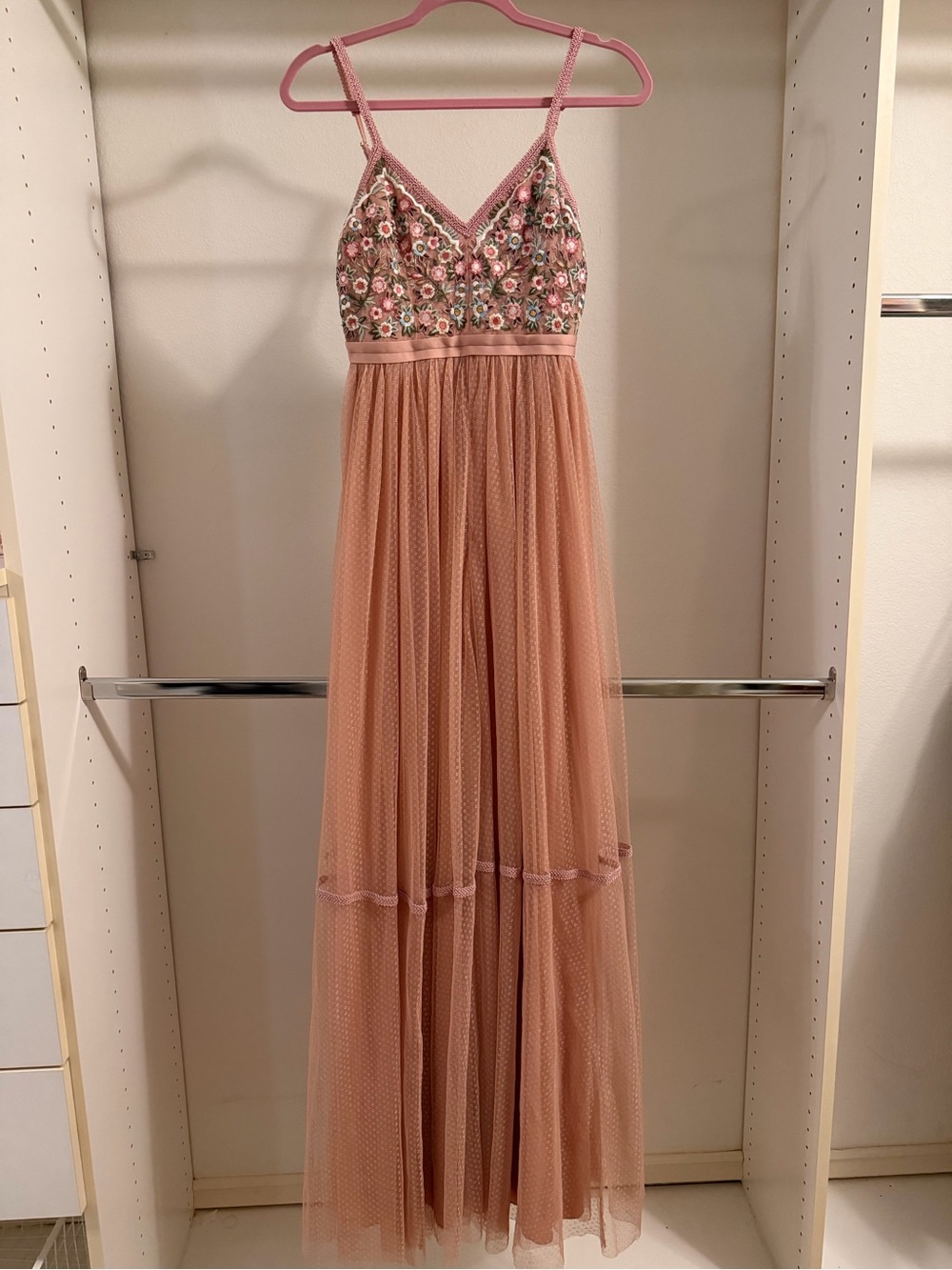 Needle & Thread Pink Floral Embroidered Maxi Dress